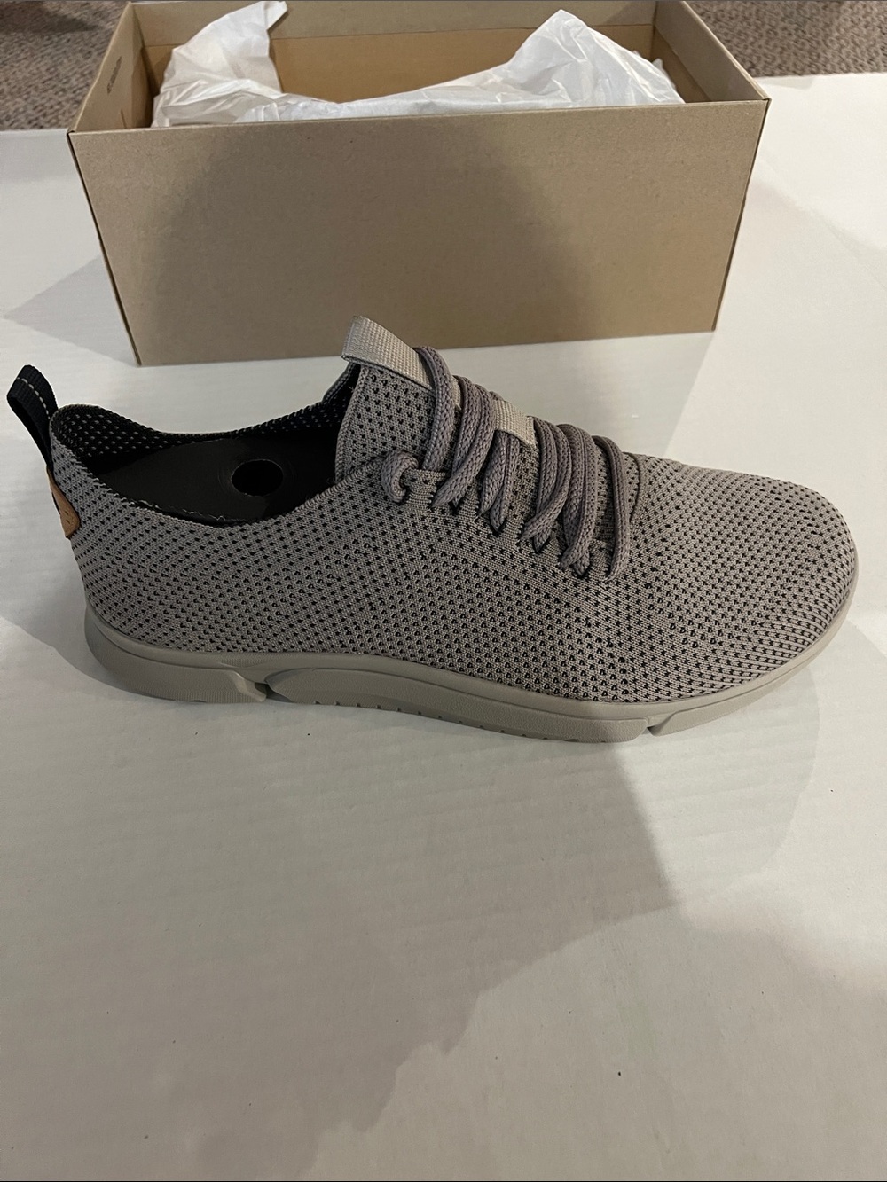 Clarks Men's Knit Lace-Up Sneakers - Light Gray Taupe
